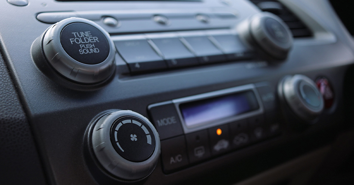 Close-up of a vehicle dashboard