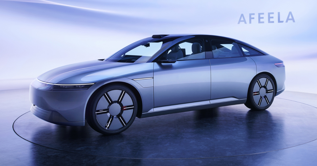 Blue Afeela Sony Honda electric car