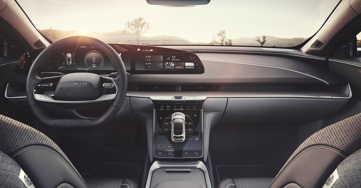 Interior view of a Lucid Air