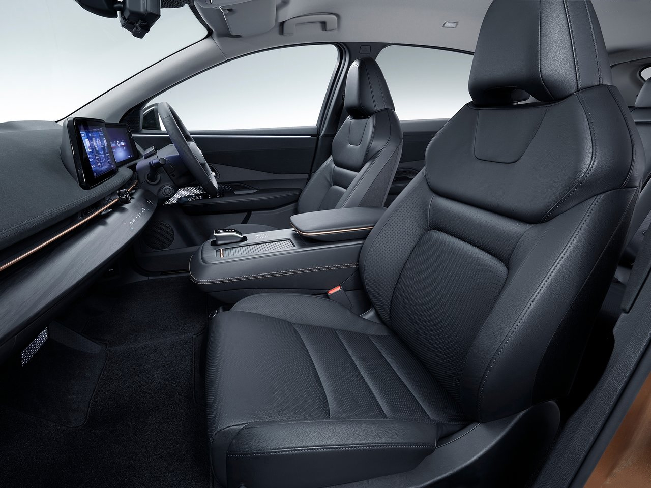 Interior cabin view of a Nissan Ariya