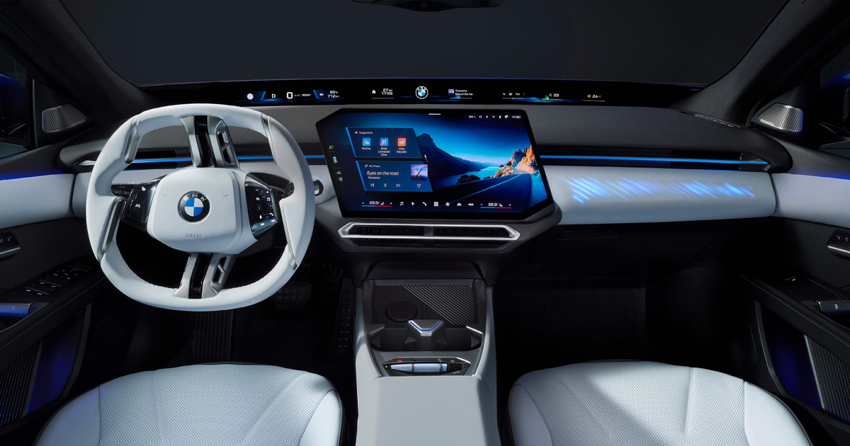 Interior shot of the BMW i3 (2026)