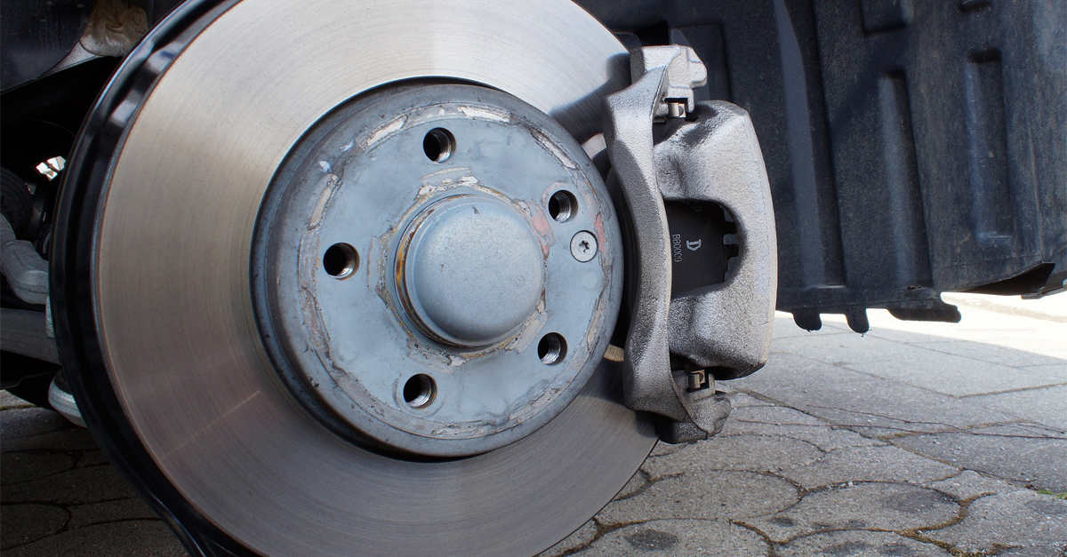 Close-up of a car brake disc