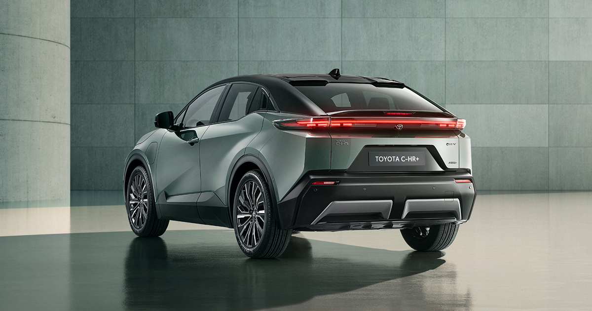 Rear angle of the Toyota C-HR+ SUV