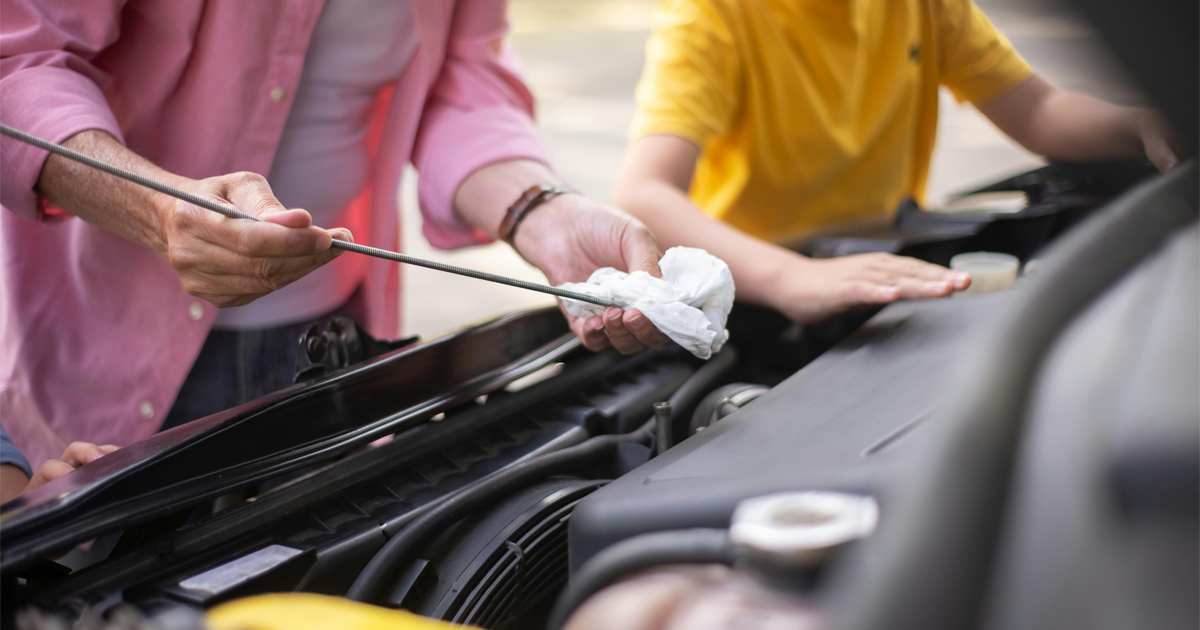 Checking car oil
