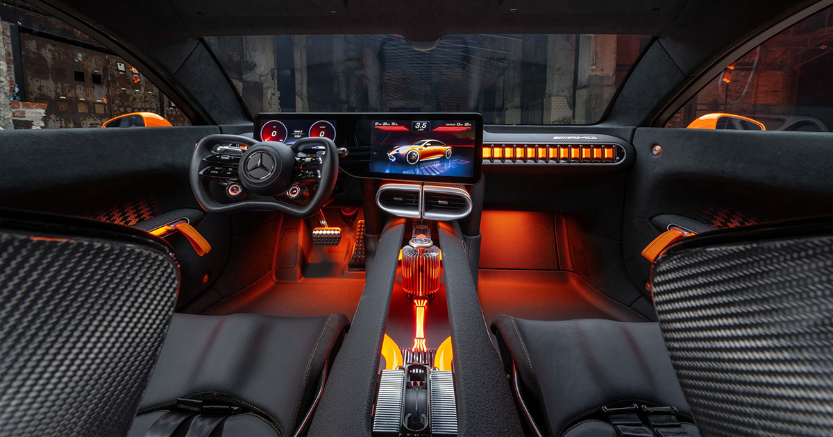 Interior shot of a Mercedes-AMG GT XX Concept