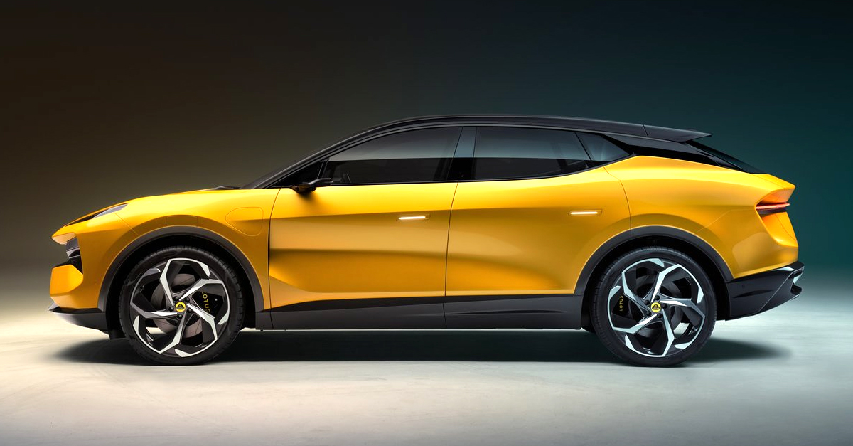 View of the side of the Lotus Eletre