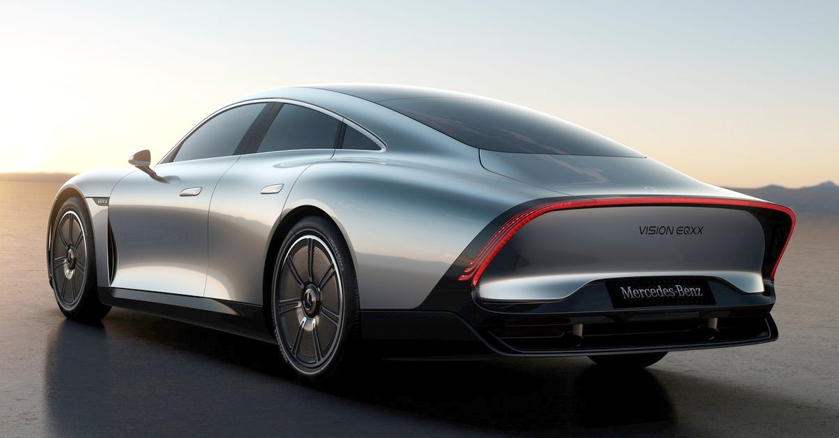 Rear view of the Mercedes-Benz Vision EQXX