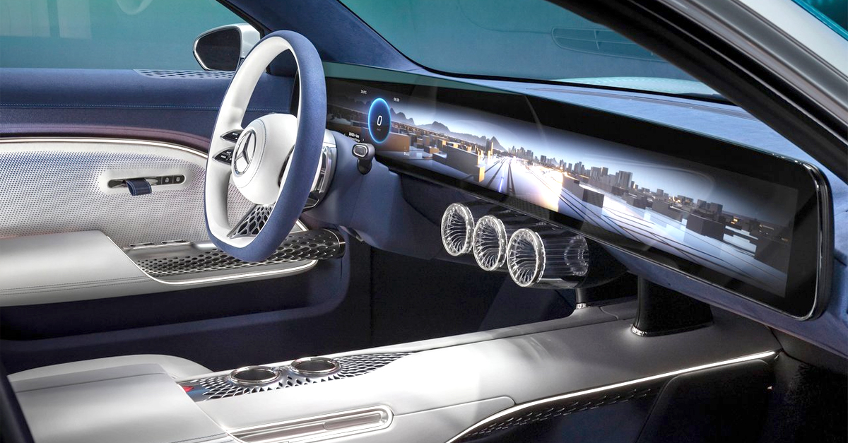 Interior view of the Mercedes-Benz Vision EQXX