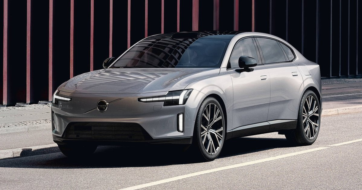 Silver Volvo ES90 parked