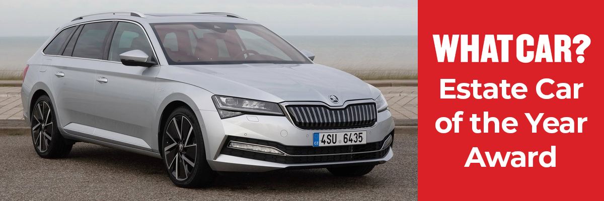 A parked Skoda Superb Estate