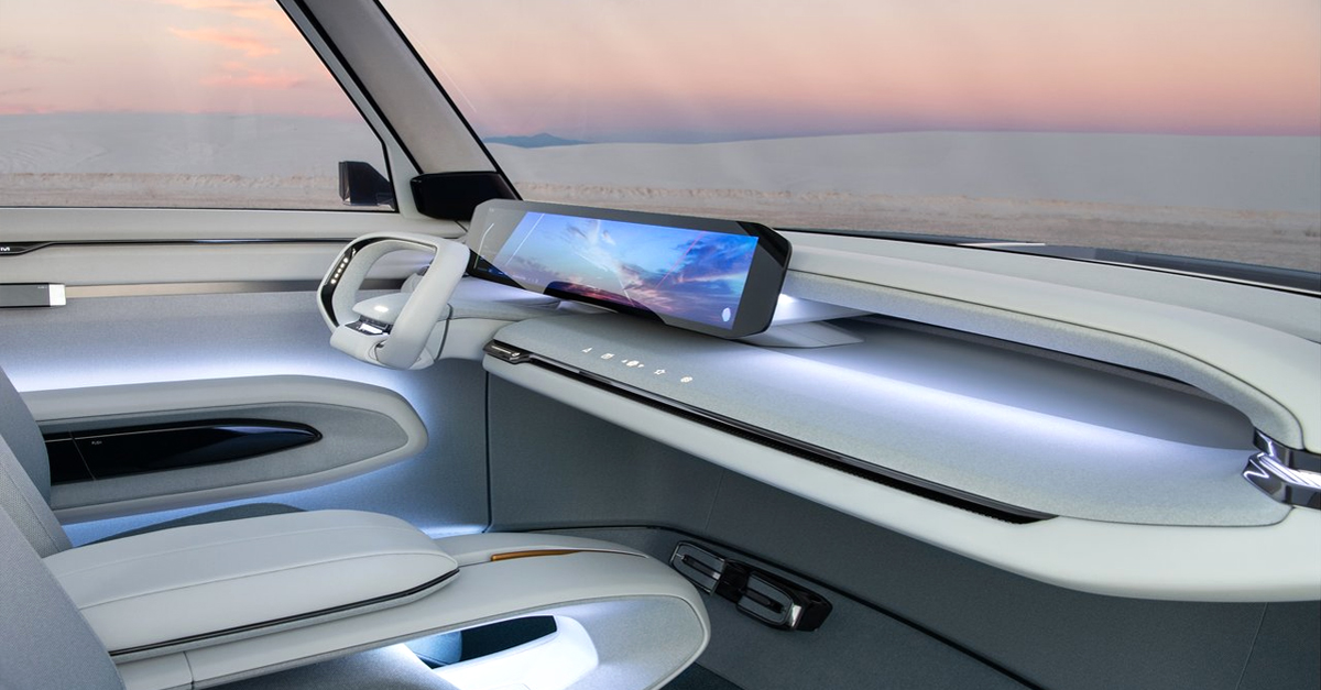 Interior view of a Kia EV9