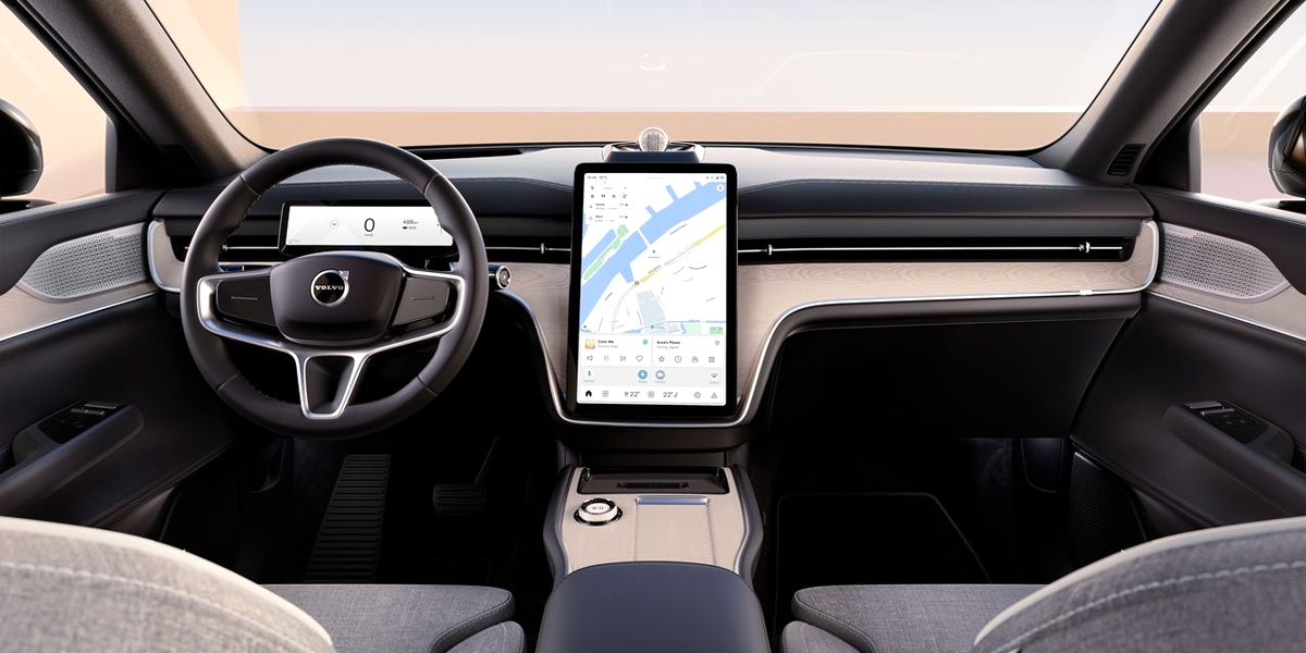 Interior view of a Volvo EX90