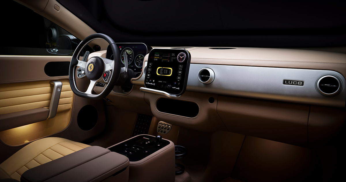 Interior shot of a Ferrari Luce