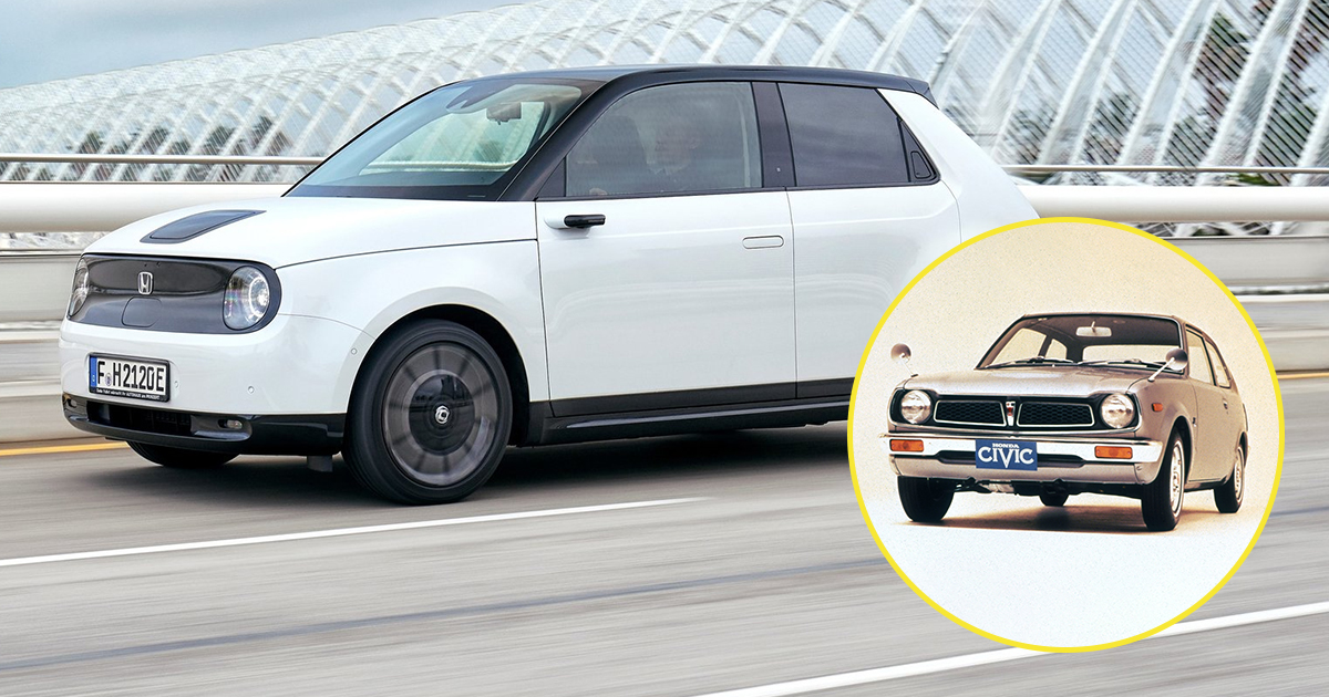 New Honda e vs classic 1970s Civic