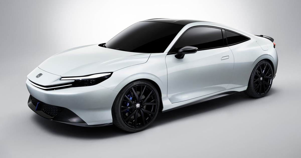 Front angle of a white Honda Prelude concept