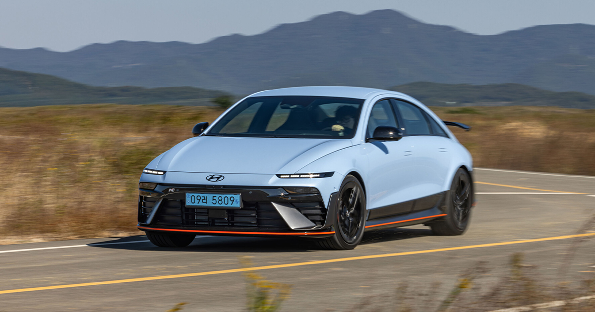 Front angle of the new Hyundai IONIQ 6 N