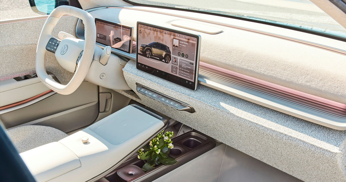 Interior shot of the concept Volkswagen ID. Cross