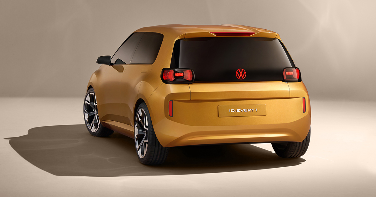 Rear angle of the Volkswagen ID. EVERY1 concept