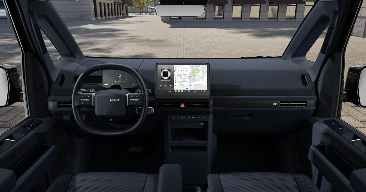 Interior of the Kia PV5 cargo van