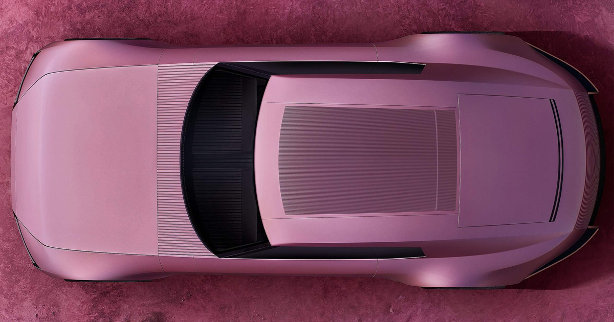 Roof of the pink Jaguar Type 00 GT Concept