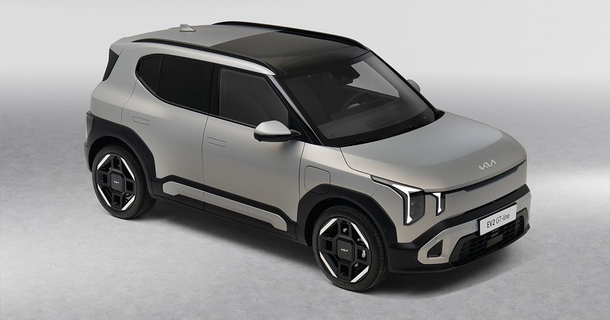 A white Kia EV2 GT-Line