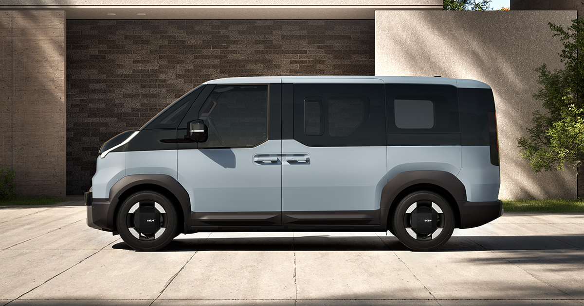 Side of the Kia PV5 passenger van