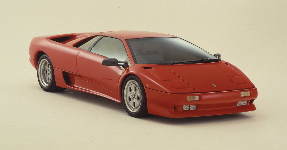 Photo of a red 1990 Lamborghini Diablo
