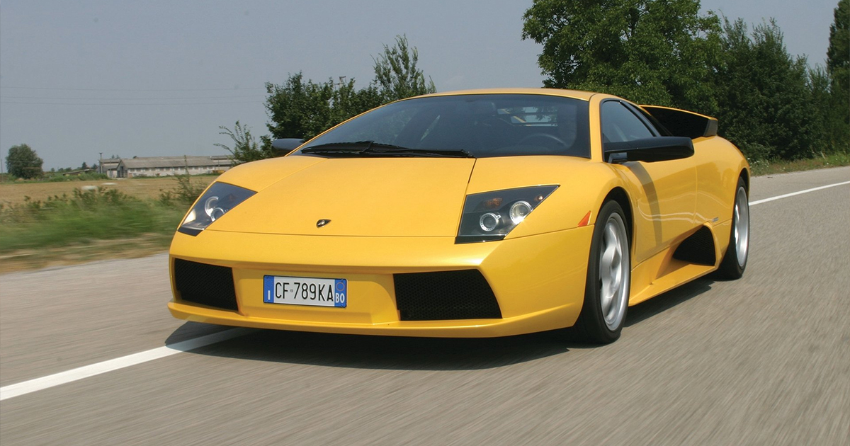 Photo of a bright yellow 2001 Lamborghini Murcielago