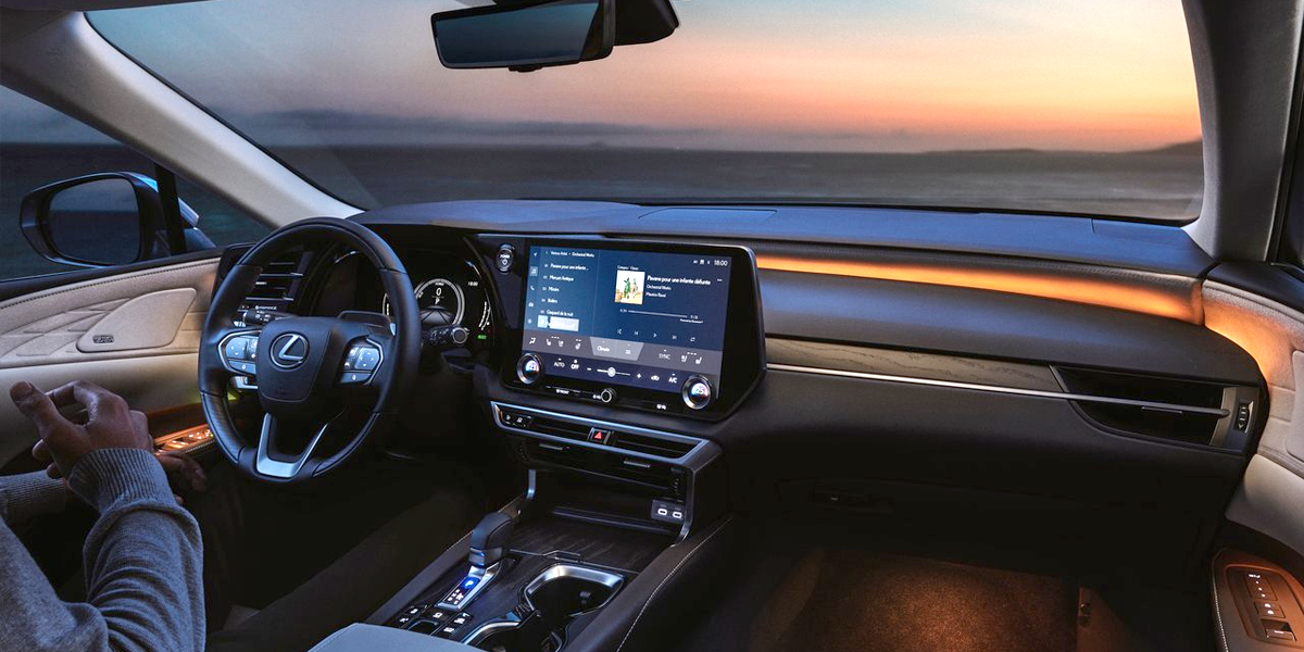Interior view of a Lexus RX