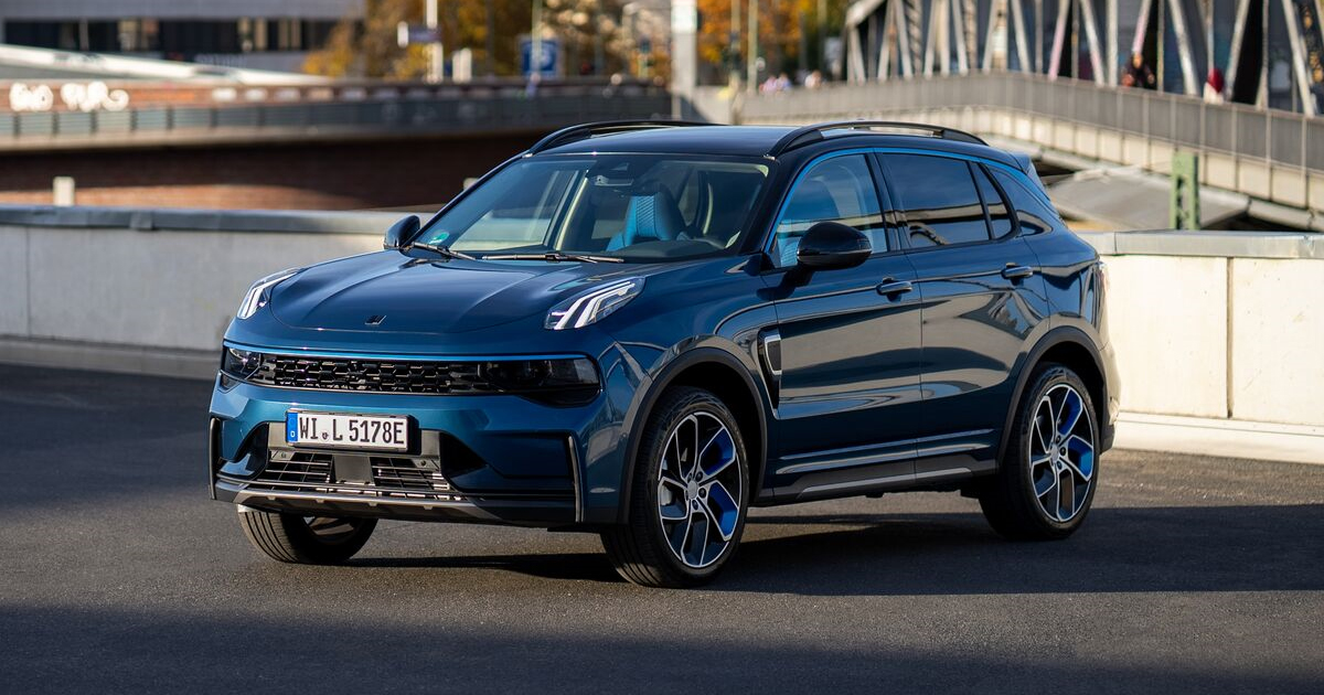 Front angle of a Lynk & Co electric car