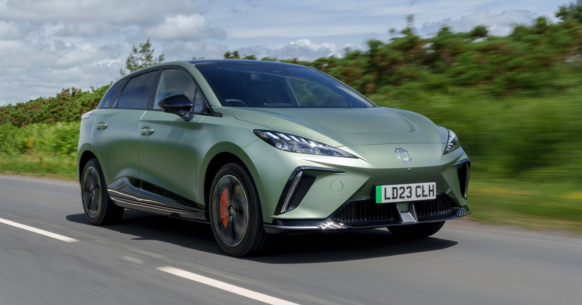 Green MG4 XPOWER driving fast