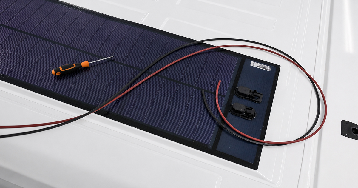 A minibus solar battery with wires