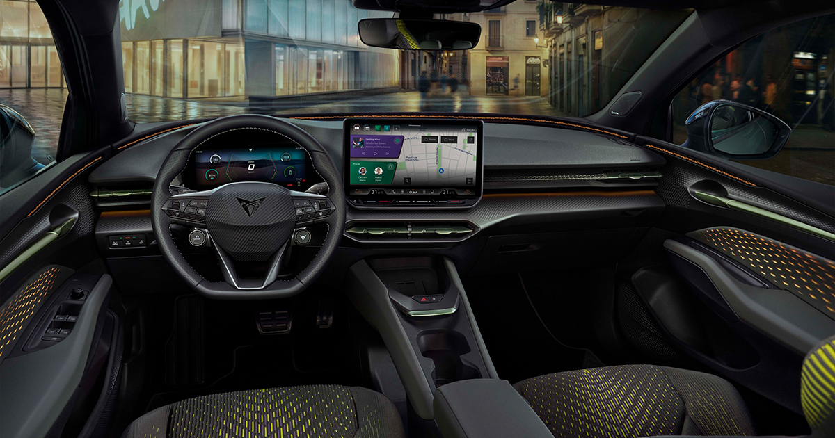 Interior shot of the Cupra Raval