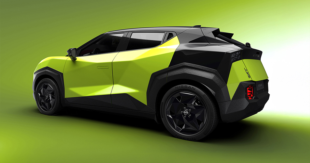 Rear angle of the new Nissan Juke EV 2027