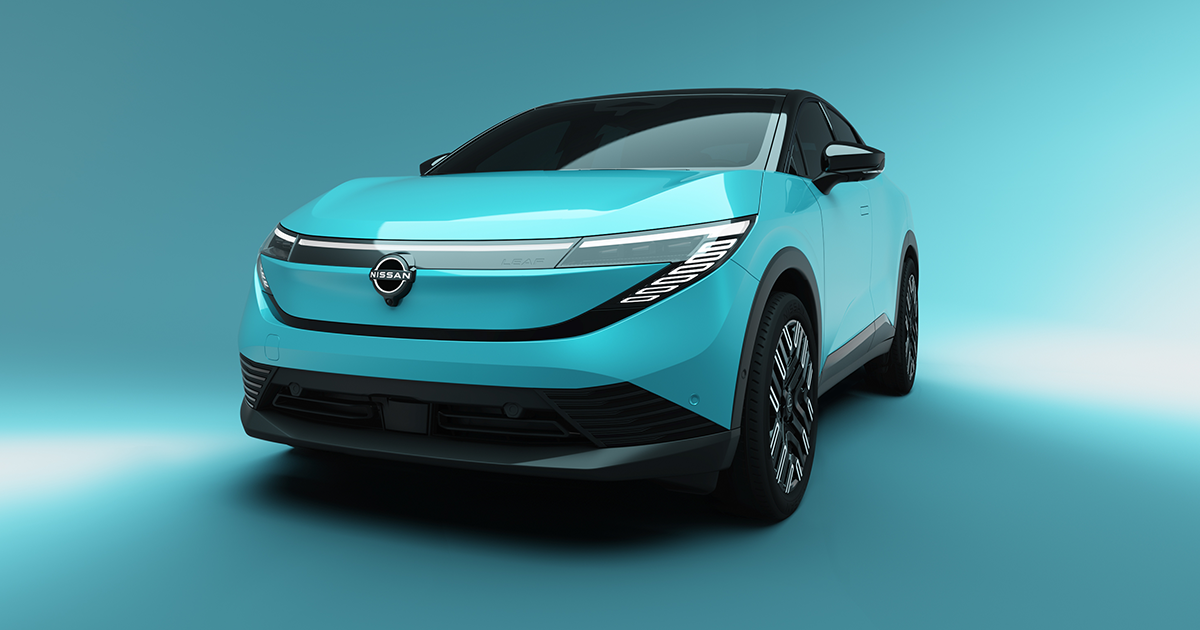 Front angle of the new Nissan Leaf