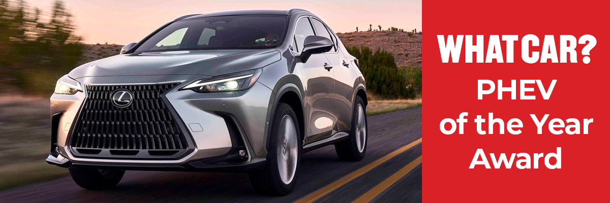 A Lexus NX driving down a country road