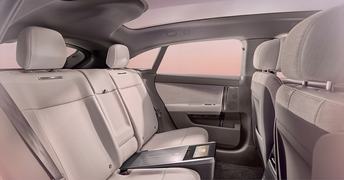 Rear seats inside the Range Rover GT