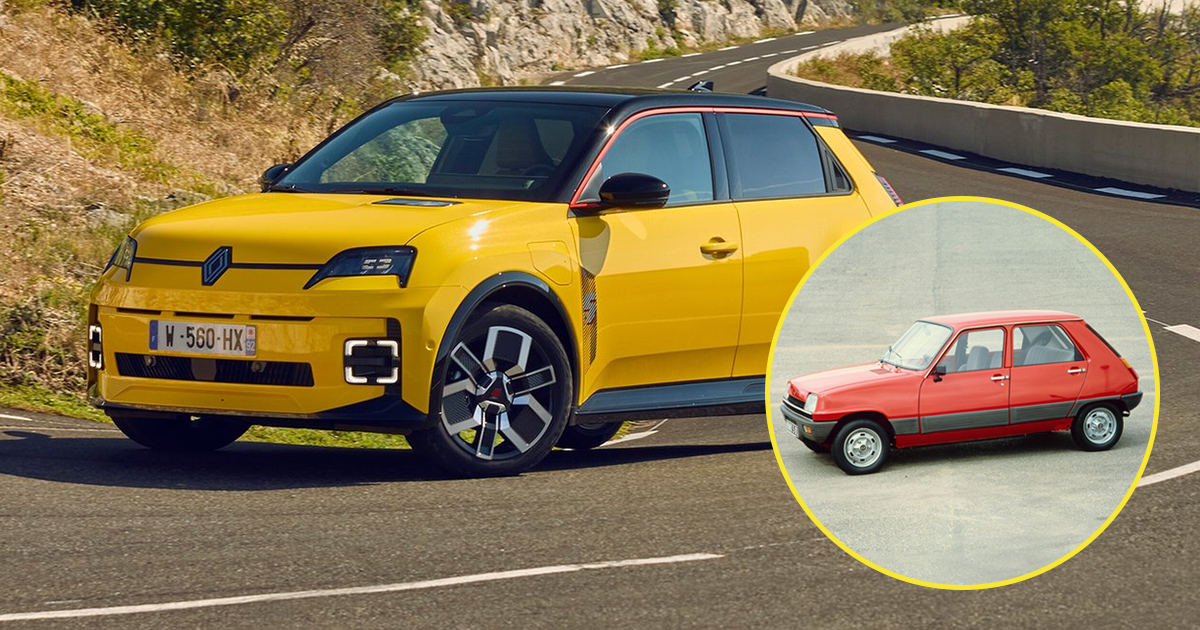 New yellow Renault 5 vs classic model