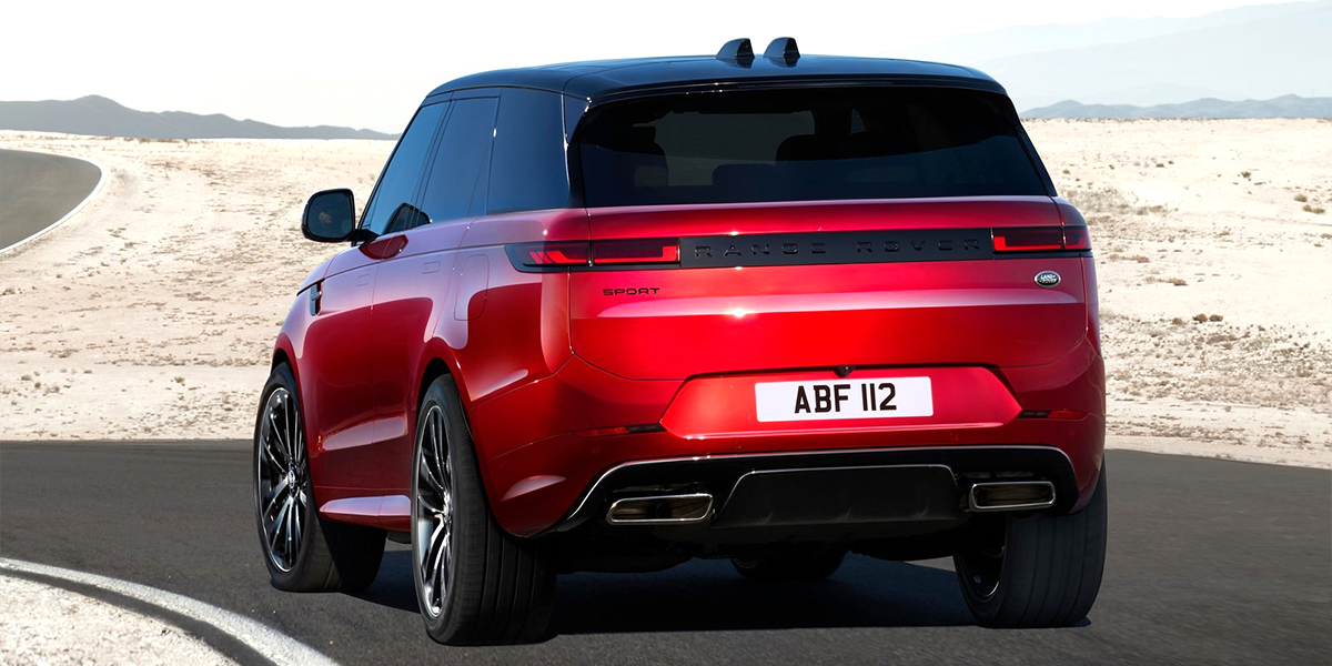 Rear view of a Land Rover Range Rover Sport parked on road