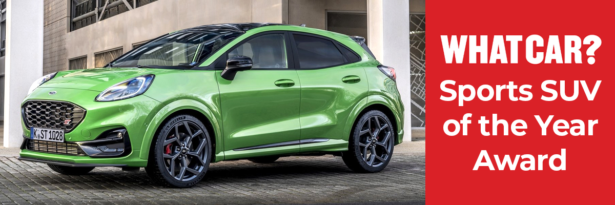 A green Ford Puma ST