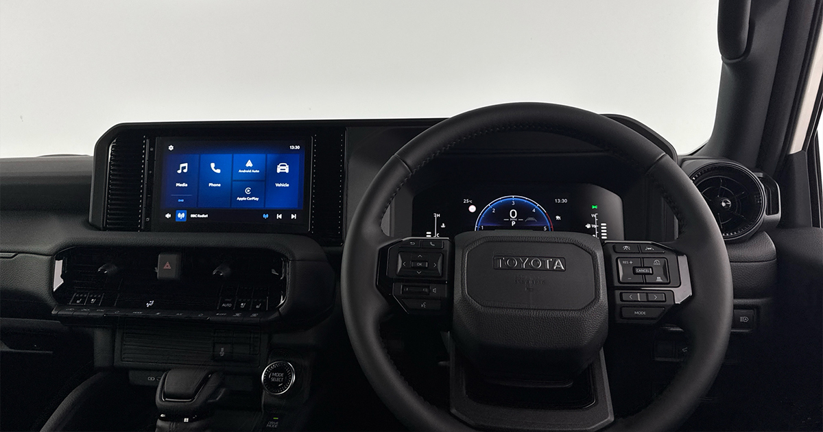 The cabin of a Toyota Land Cruiser Commercial