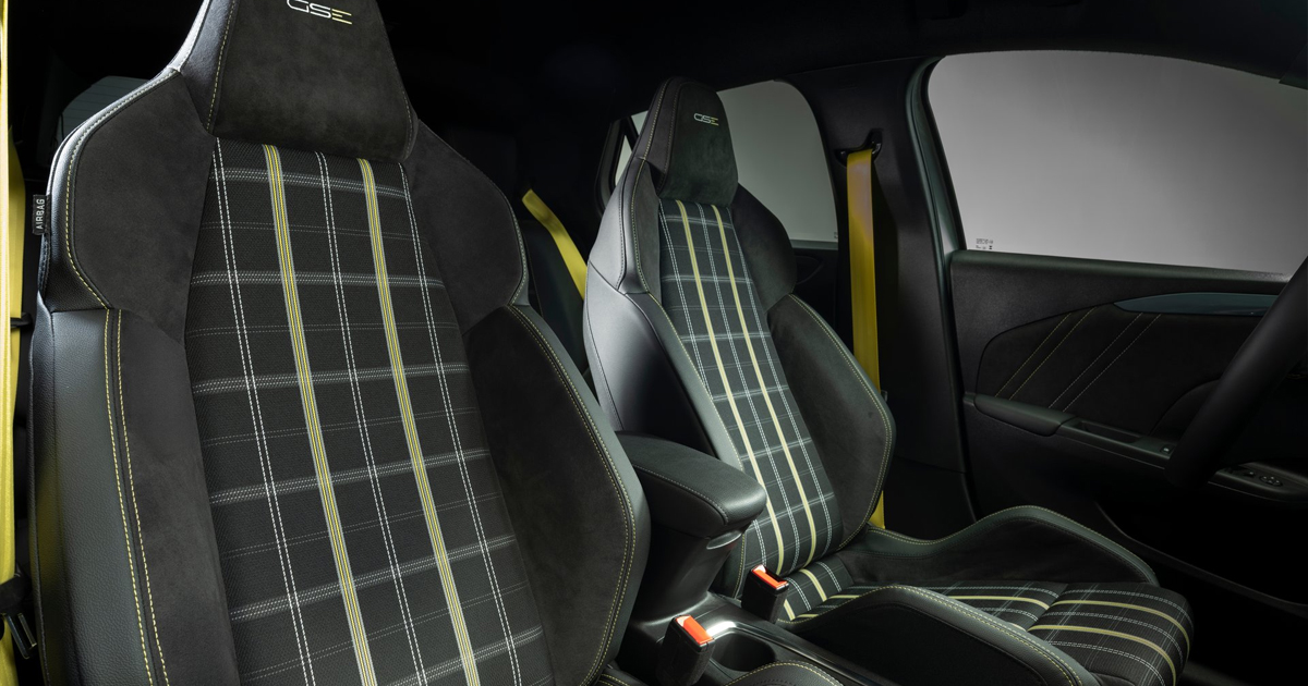 Bucket seats inside the Vauxhall Corsa GSE
