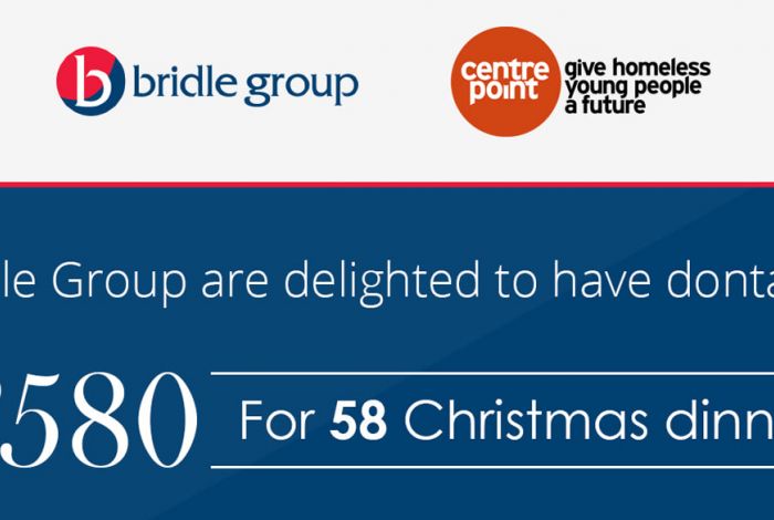 £580 Bridle Group Donation to Centrepoint For Christmas