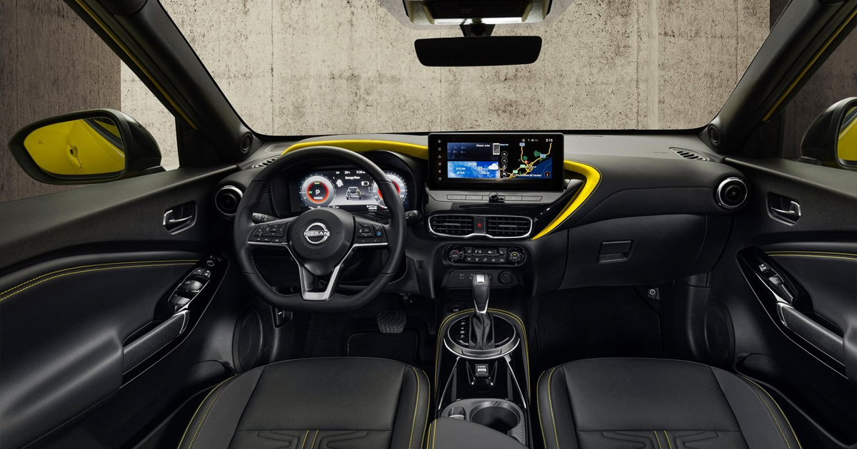 Interior view of the Nissan Juke